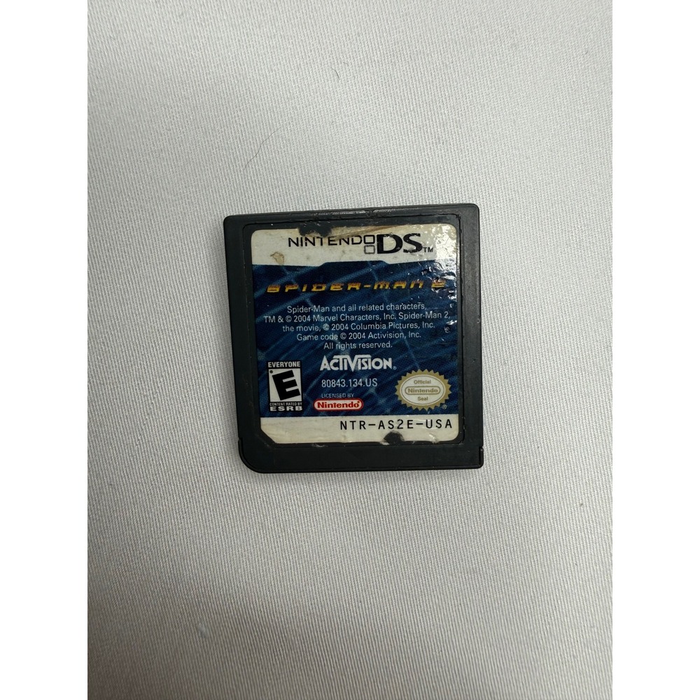 Spider-Man 2 Nintendo DS Game Cartridge NTR-AS2E-USA Activision Marvel
